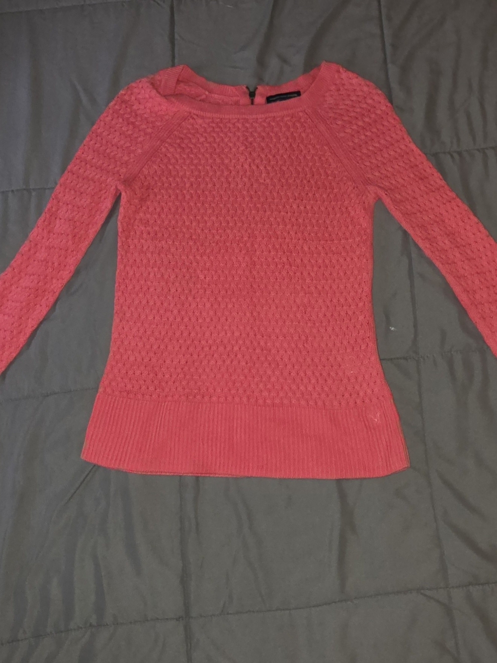 American Eagle Outfitters Coral Knit Crewneck Sweater